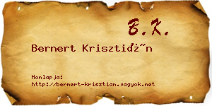 Bernert Krisztián névjegykártya